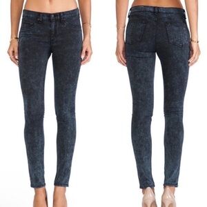Rag & Bone‎ Rosebowl Black Acid Wash Low Rise Jeggings​​​